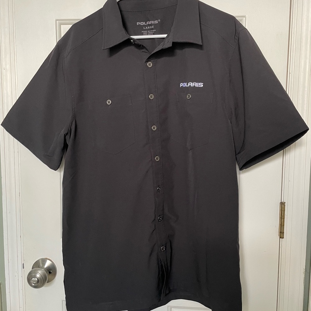 Polaris Pit Shirt Short Sleeve Button Down Black Men's L